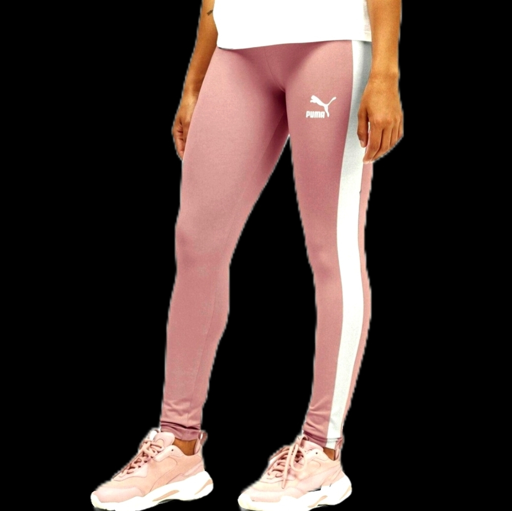 PUMA | Blush Leggings w/ Silver Stripe